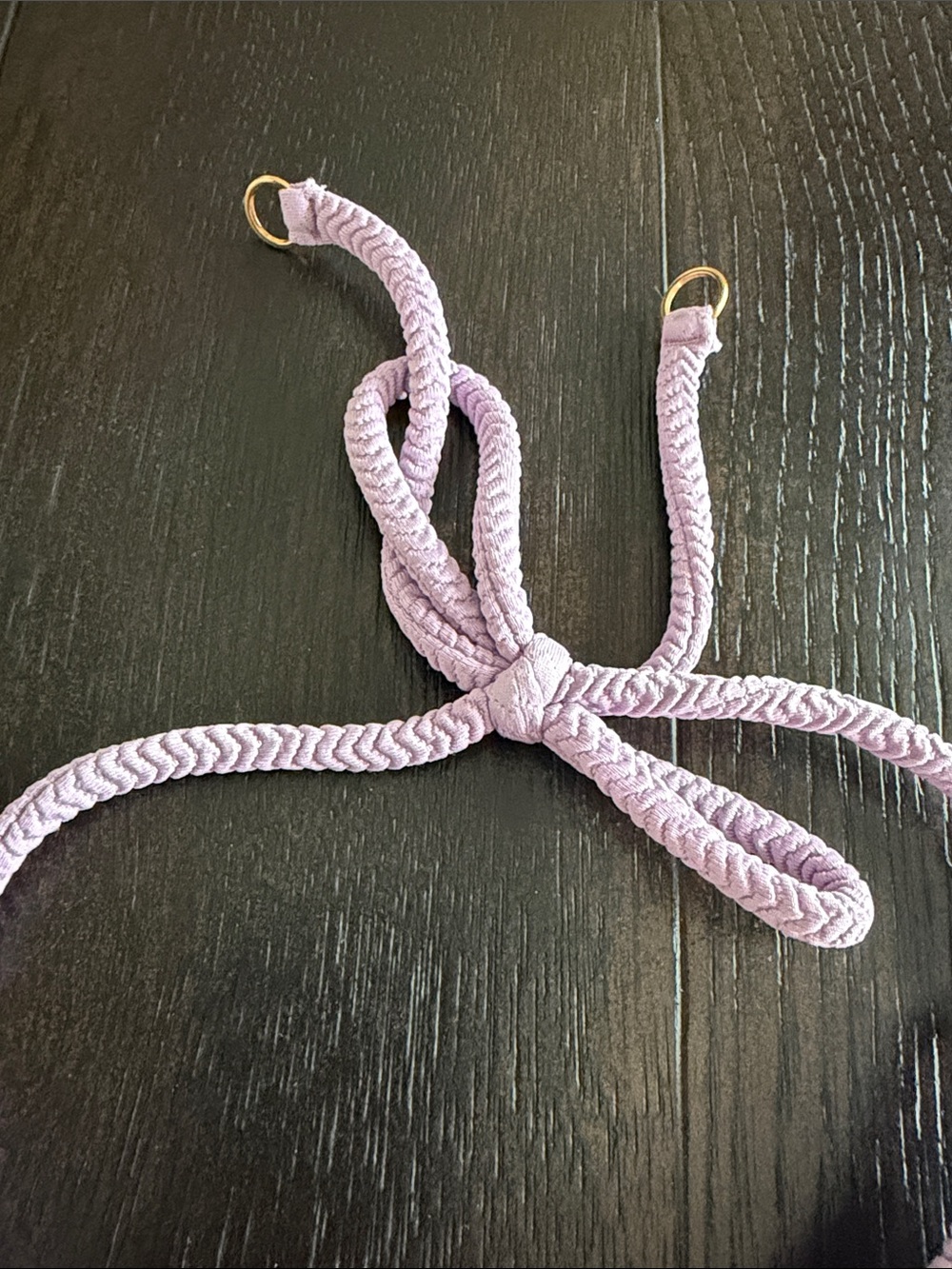 Lavender Textured Rope-Trim Triangle Bikini - Picture 2 of 6